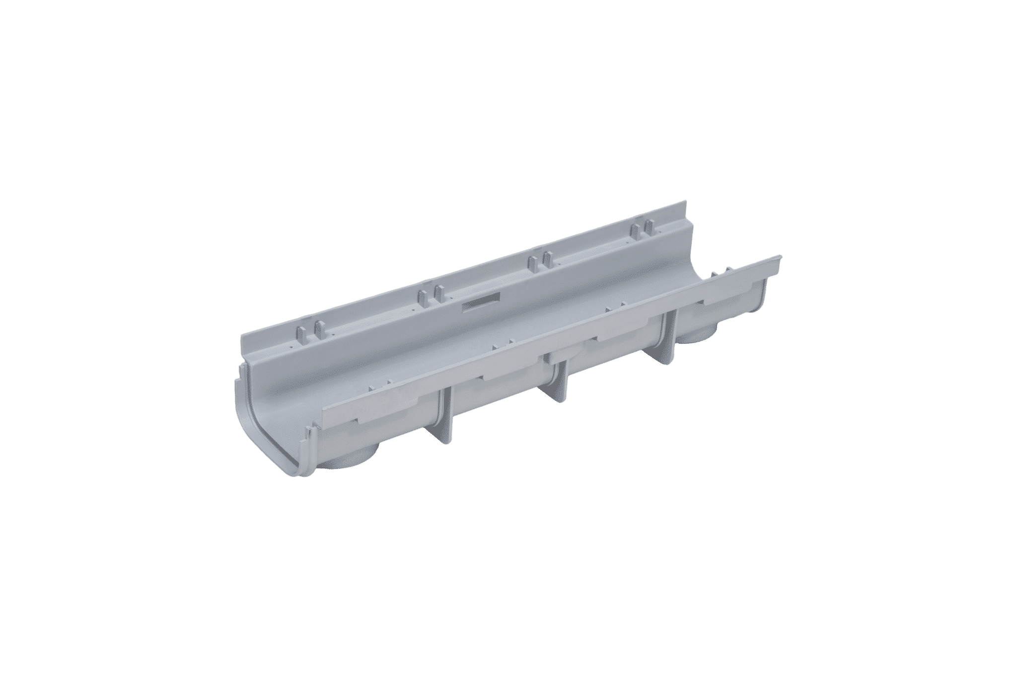 Slot drainage channels for PP and inox grids