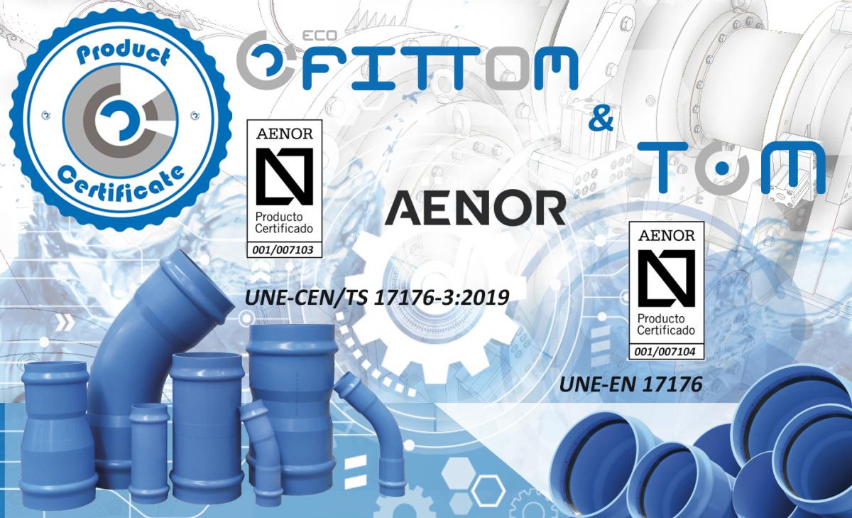 Molecor, первая компания, получившая сертификат UNE-EN 17176 на свои трубы TOM® и фитинги ecoFITTOM® из Ориентированного ПВХ