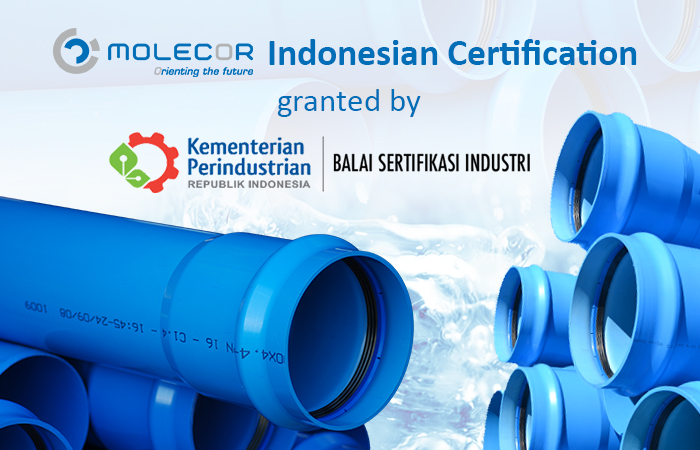 Molecor получает необходимую Сертификацию на Трубы TOM® из Ориентированного ПВХ в Индонезии