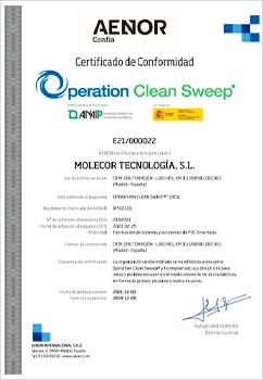 Сертификат Operation Clean Sweep Molecor